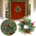 thumbnail image 1 of Christmas Candle Rings with Red Berries and Pine Cones,for Table Centerpiece,Candle Holder Ring for Holiday Decor,Small Wreath Candle Ring for Xmas Festival Home Decoration, Wall Door Window Decor, 1 of 6
