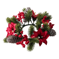 thumbnail image 1 of Christmas Candle Rings Wreath 2.95 Inner, Mini Xmas Wreath with Artificial Berries Pine Cone, Candle Ring Holder for Table Napkin Cup Decor, Holiday Home Kitchen Cabinet Centerpiece, 1 Pcs, 1 of 6