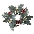 thumbnail image 1 of Christmas Candle Rings Wreath, Artificial Pine Branches with Berries Leaves, Fake Pine Needles Candle Rings for Table Centerpiece, Door, Window, Xmas Decor, 1 of 6