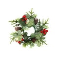 thumbnail image 1 of Christmas Candle Rings Wreath Simulated Flower Candle Rings Centerpiece For Home Dining Tables Wedding Decorations Party Decorations, 1 of 5