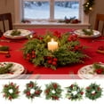 thumbnail image 1 of Christmas Candle Rings Wreath, Simulated Flower Candle Rings Centerpiece for Home Dining Tables, Wedding Decorations Party Decorations, Festive Candle Wreath for Christmas Holiday Decor, 12.6in, A, 1 of 7