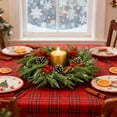thumbnail image 1 of Christmas Candle Rings Wreaths,Candle Wreath Rings,Candle Rings For Pillars,Flocked Pine Red Berry Pinecones Wreaths Artificial Berries Snowy Pine Candle Ring Holder,Wedding Home Table Centerpiece, 1 of 6