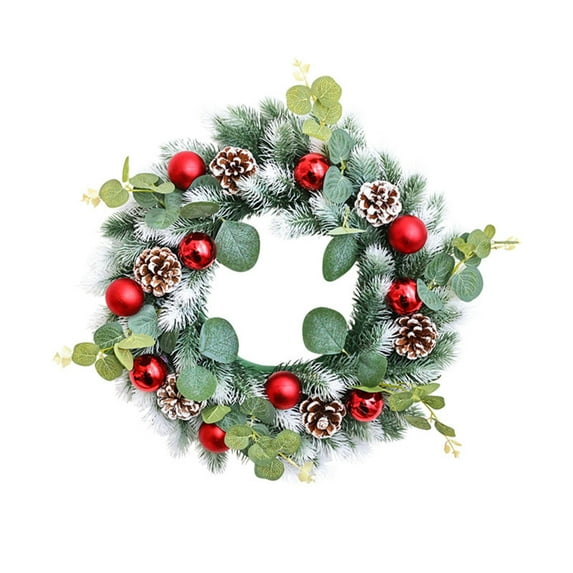 Christmas Candle Wreath 15.75in – Green Faux Garland Ring for Table Centerpieces, Candle Holders, Wine Bottle Tops & Holiday Decorations