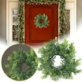 thumbnail image 1 of Christmas Candle Wreath Rings with Red Berries, 13.4" Artificial Cedar Mini Wreaths for Table Centerpiece, Cabinet, Window & Holiday Decor, 1 of 6