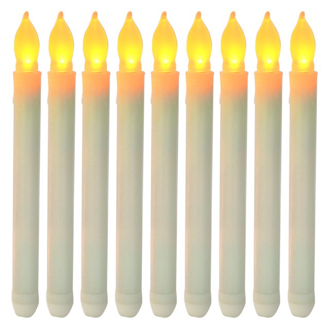 Christmas Candles A set of 12 Brass Plated Window LED electric