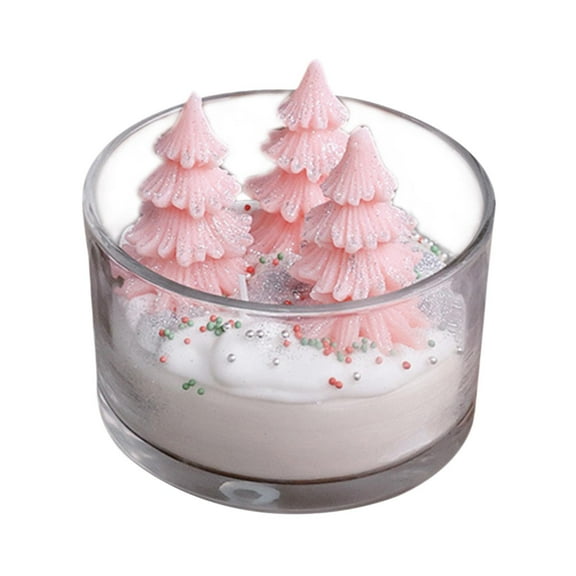 Christmas Candles Gift, Scented Decorative Christmas Tree Candles Plant Candles Votive Candles for Christmas Gifts Party Favors Wedding Baby Shower Spa Home Decoration Gifts
