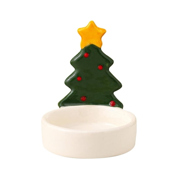 Christmas Candlesticks Ceramic Tree Festival Decor, Anti-Drip Wax Christmas Table Candle Holder for Party Home Bedroom Living Room Dormitory Birthday Wedding
