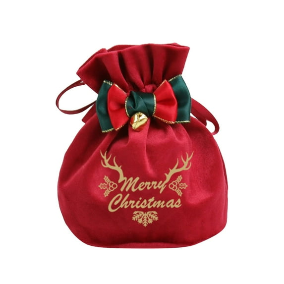 Christmas Candy Bag Gift Wrapping Shopping Burlap Drawstring Bag