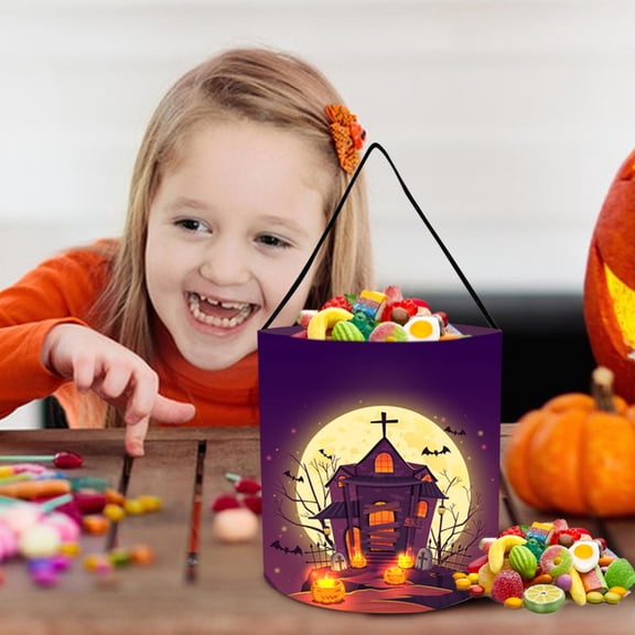 Christmas Candy Bag with Snowman Topper, Reusable Holiday Treat Tote for Kids Party Favors, Portable Goodie Bucket with Handles, Festive Snowflake Design Gift Bag for Xmas Halloween Events