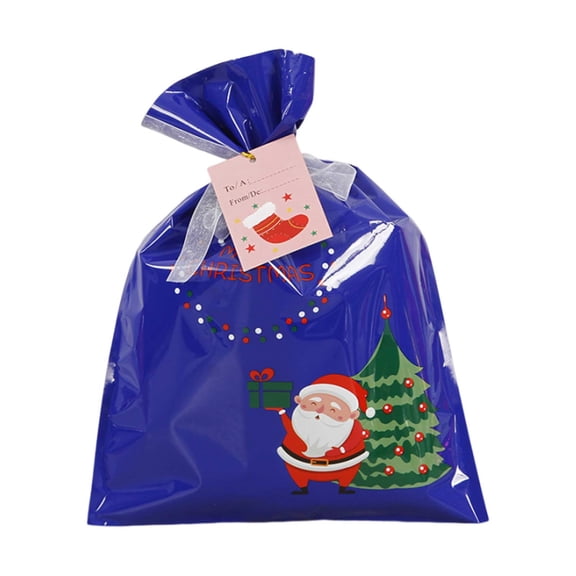 Christmas Candy Bags with Drawstring, Santa Elk Gift Bags for Candy, Cookies, Chocolates, Small Gifts, Holiday Party Favor Pouches