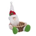 thumbnail image 1 of Christmas Candy Basket Santa Claus 7" Woven Basket Candy Dish Bowl Round Gift Baskets Xmas Snack Dried Fruits Storage Holder for Kitchen Restaurant Tiered Tray Christmas Decor, 1 of 7