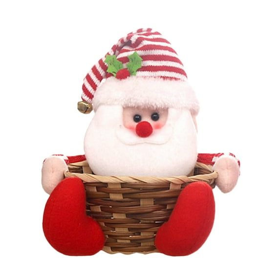 Christmas Candy Basket Storage - Santa Claus Reindeer Snowman Candy Bowl Dish for Holiday Table Desk Decor, Christmas Decoration Sugar Container Gift