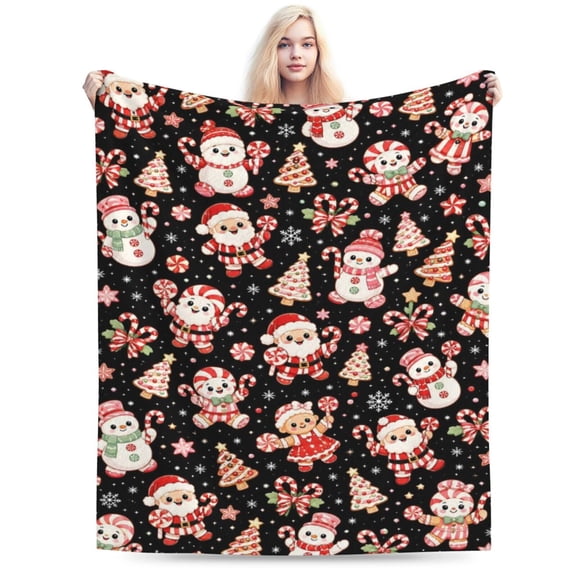 Christmas Candy Blanket Gift Throw Blanket Cozy Soft Holiday Home Decor Gift for Christmas Lovers 50x40