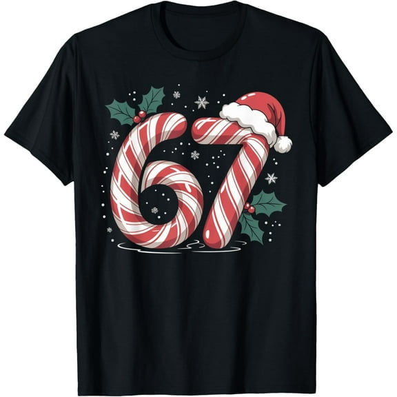 Christmas Candy Cane 67 Meme Funny Boys Girls T-Shirt