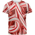 thumbnail image 1 of Christmas Candy Cane All Over Adult T-Shirt - Medium, 1 of 2