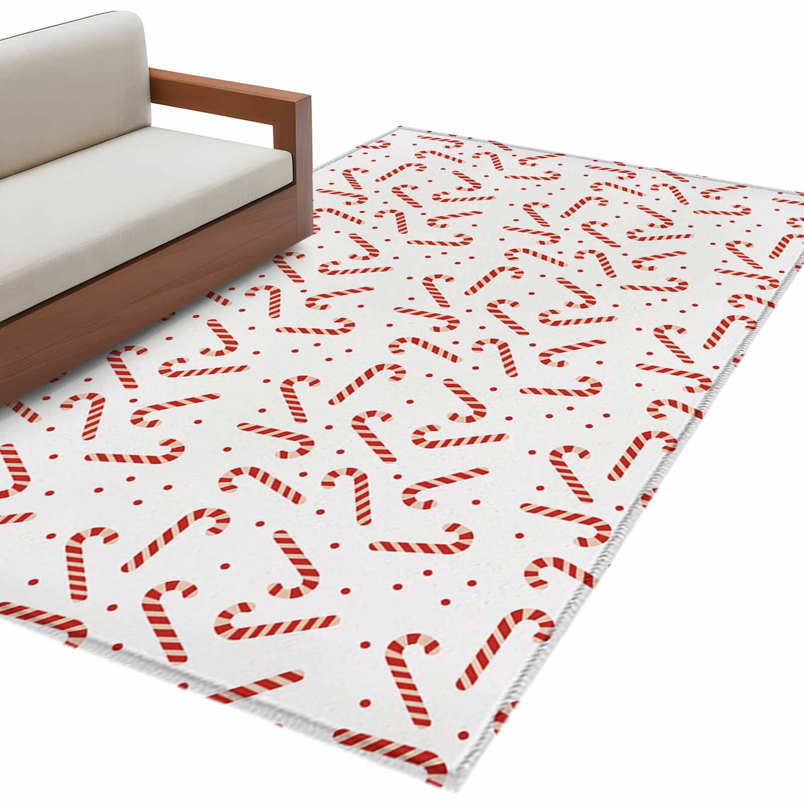 Candy Rug Inpo Christmas Candy Cane Area Rug 4x6ft Striped Candy Winter Abstract Non ...