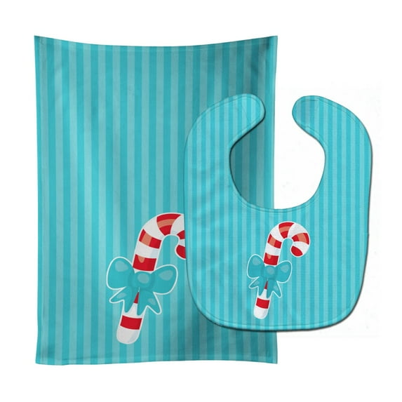 Christmas Candy Cane Baby Bib and Burp Cloth