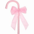 thumbnail image 1 of Christmas Candy Cane Decoration – Pink Bow Ornament for Tree, Wall or Mantel Display – Cute Holiday Décor, Plastic & Cloth, Lightweight Hanging Design, 1 of 5