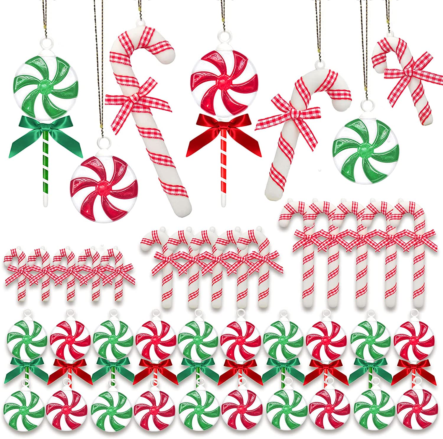 Christmas Candy Cane Decorations Plastic Christmas Tree Hanging ...