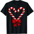 thumbnail image 1 of Christmas Candy Cane Heart Boys Girls Men Women Mom Dad T-Shirt, 1 of 4