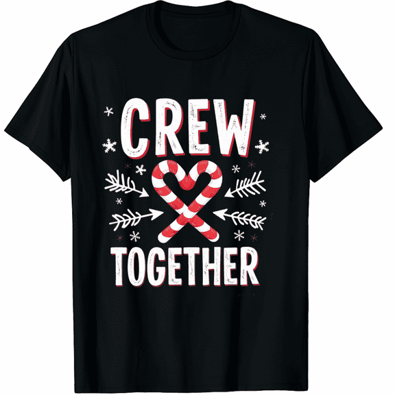 Christmas Candy Cane Heart Holiday Family Matching Pajama PJ T-Shirt Men and Women