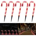 Christmas Candy Cane Lights, 15inch Set of 5 Solar Powered Candy Canes Christmas Pathway Lights