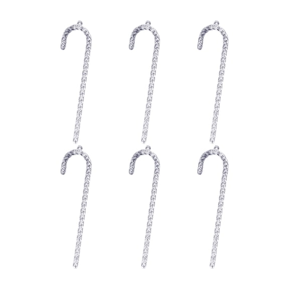 Christmas Candy Cane Ornaments Glitter Hanging Decor, 5.5Inch Festive Striped Canes for Xmas Tree Wreath, Indoor Outdoor Holiday Party Decoration Crafts 6PC