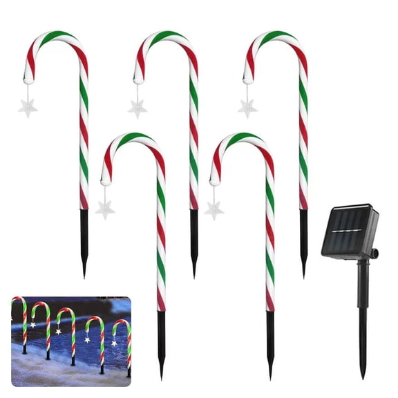 Christmas Candy Cane Pathway Lights, Candy Cane Pathway Lights with 8 Modes, Flashing Waterproof Outdoor Lighted Christmas Decor for Garden Yard