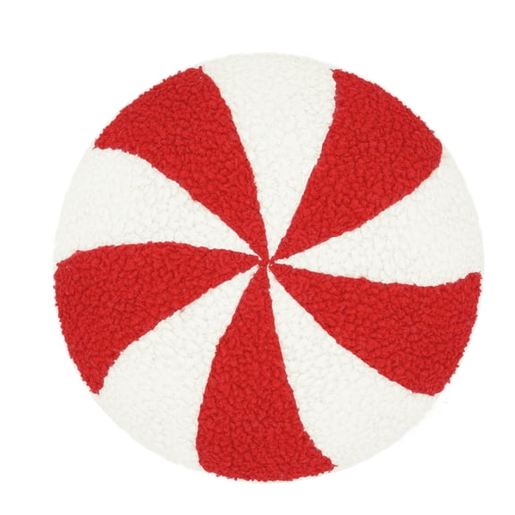 Christmas Candy Cane Peppermint Pillow Christmas Throw Pillows Christmas Lollipop Pattern Decorative Plush Shaped Pillows for Couch Sofa
