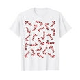 thumbnail image 1 of Christmas Candy Cane Shirt Candy Canes Pajamas Family T-Shirt White Tee, 1 of 5