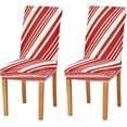 thumbnail image 1 of Christmas Candy Cane Stripes Dining Room Chair Covers Winter Red Cream Colors Chair Slipcovers Seat Protector Removable Washable Chair Cover For Home Kitchen Restaurant Hotel 4pcs, 1 of 6