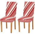 Christmas Candy Cane Stripes Dining Room Chair Covers Winter Red Cream