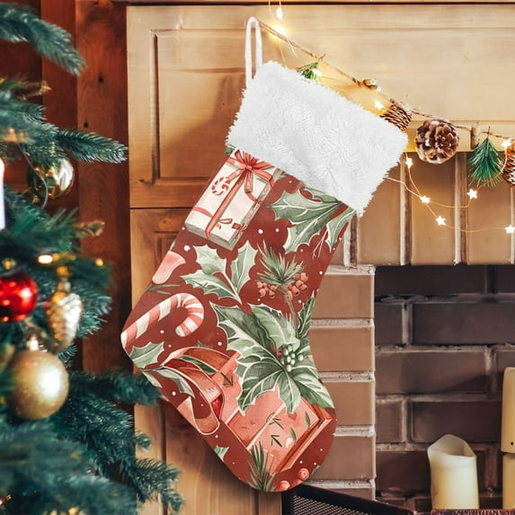 Christmas Candy Canes Gifts Christmas Stockings Xmas Stocking for Family Holiday Season Party Decorations