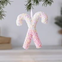 Christmas Candy Canes Ornament Gift Swirl Canes Garland Plastic Tree Decoration Fake Candy Hanging Ornament with Crystal Wire for Xmas Party Christmas Home Decor