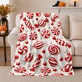 thumbnail image 1 of Christmas Candy Canes Peppermint Swirls Holiday Sweets Pattern, Festive Holiday Scene, Warm Flannel Blanket for Living Room and Reading Nook, Art Lovers Christmas Gift, Festive Home Decor, 1 of 9