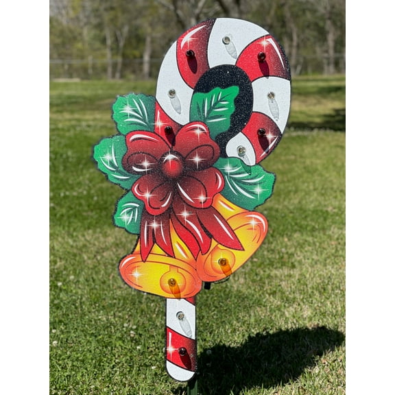 Christmas Candy Canes yard Decor-Lighted