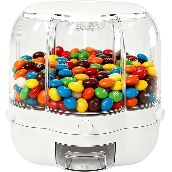 Christmas Candy Dispenser – 360° Rotating 6-Compartment Machine with ...