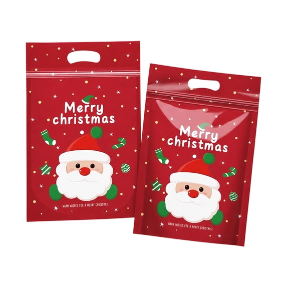 Christmas Candy Gift Bags, 50 Pcs 6.1 x 8.9 In Clear Plastic Zip Seal ...