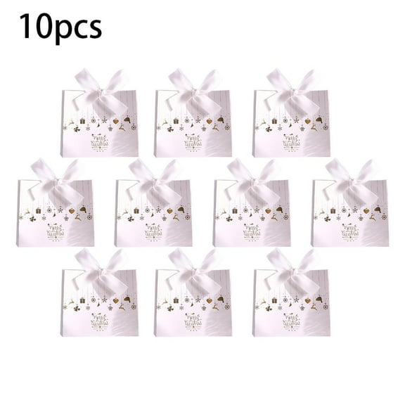 Christmas Candy Gift Box 10pcs Set - Festive Packaging for Chocolates and Treats, High-Quality Paper Material, Ideal for Parties and Family Gatherings