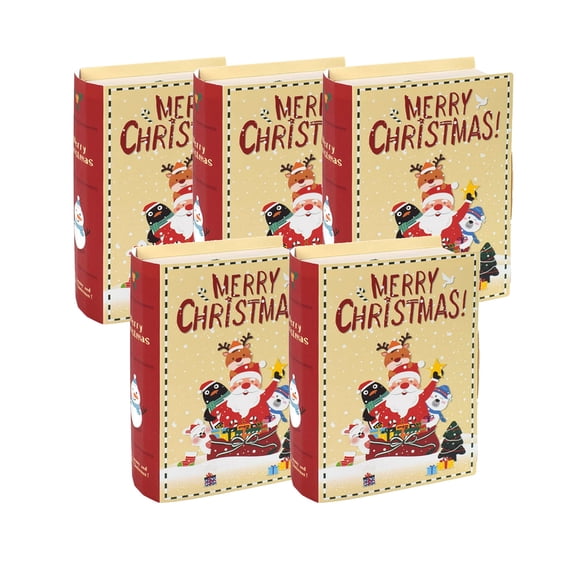 Christmas Candy Gift Box with Book Paper Carton Packaging for Holiday Treats Party Favors Decorative Storage Solution