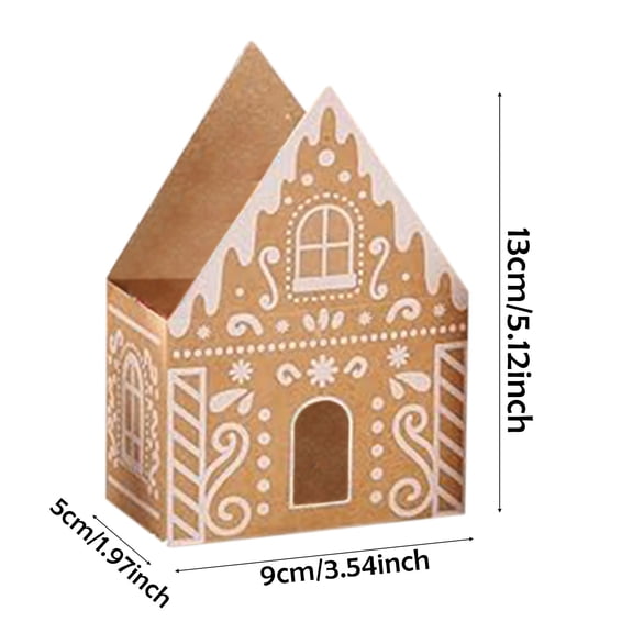 Christmas Candy House Small Paperboard Container for Xmas Holiday Cookie Snack Packaging