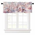 thumbnail image 1 of Christmas Candy Ice Cream Valances for Windows Gingerbread Castle Winter Rod Pocket Curtain Valance Window Treatment Short Curtains for Kitchen Living Room, 58"x16", 1 of 5