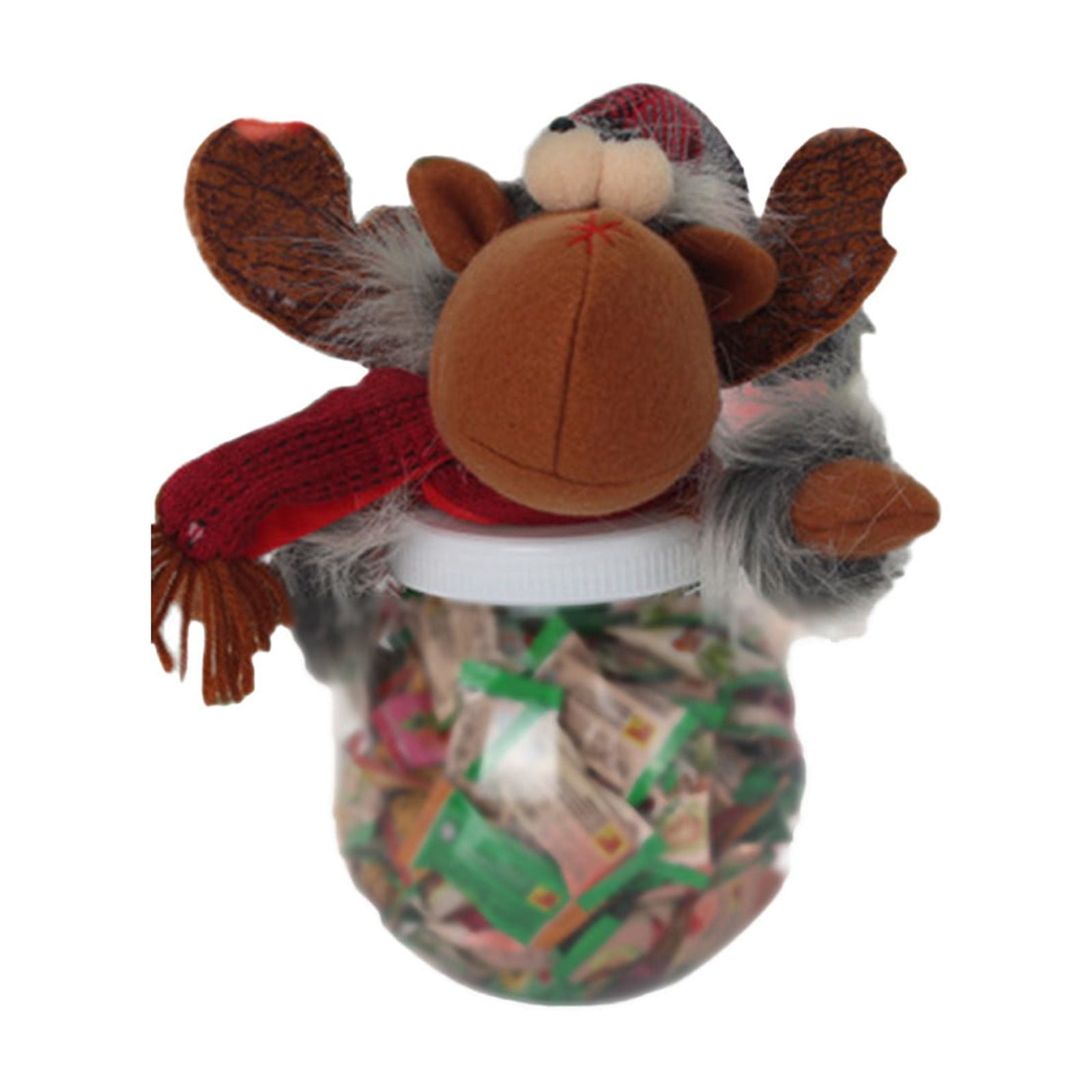 Christmas Candy Jar Storage Bottle Bag Reindeer Plastic Sweet Cookie