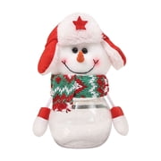 Christmas Candy Jars, Xmas Cookie Treat Jar, Christmas Clear Gift Container Jar, Santa Claus Snowman Elk Plastic Chocolate Storage Jar, for Xmas Holiday Decoration