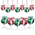 thumbnail image 1 of Christmas Candy Ornament Set – 12pcs Christmas Candy Cane Water Drop Print Shatterproof Candy Balls Hanging Ornaments for Indoor or Outdoor Christmas Tree, 1 of 17