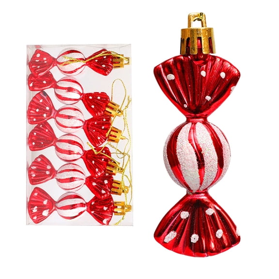 Christmas Candy Ornaments With Ropes Hanging Glitter Candy Cane Decoration Xmas Tree Peppermint Ornament with Golden Rope for Xmas Halloween Decoration(11 Pcs)