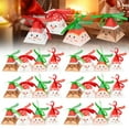 thumbnail image 1 of Christmas Candy Paper Boxes 24 Packs with Ribbon, Triangular Holiday Packaging for Cookies, Chocolates & Small Gifts, 1 of 9