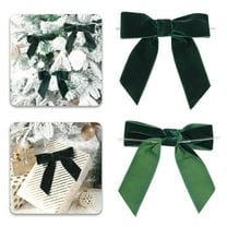 Christmas Candy Paper Green Velvet Ribbon Christmas Bow 5 Inch Premade Dark Green Bows For Christmas Tree Hanging Decorations Gift Wrapping Wreaths Crafts Outdoor Indoor Home Decor Wedding Pack Of 12