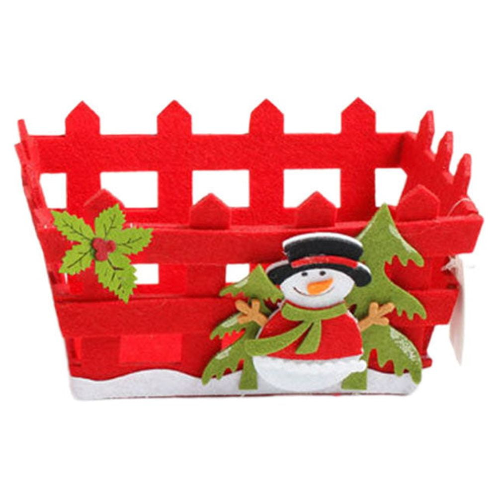 Christmas Candy Storage Basket Nonwoven Hollow Storage Case Fruits