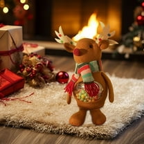 Christmas Candy Storage Jar with Lid, Holiday Snack Container for Party Decor, Desktop Decoration Gift Box for Cookies Treats Collection(A)